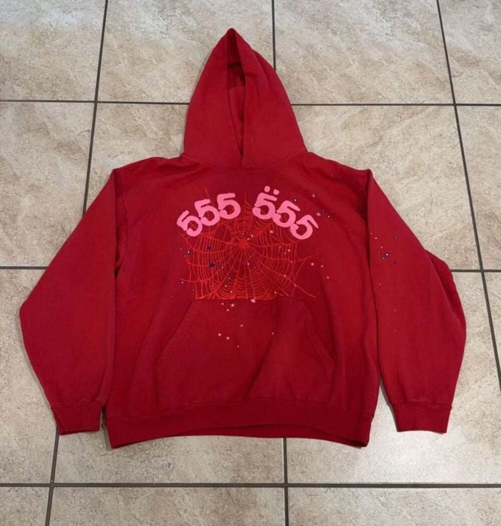 Sp5der 555 Web Hoodie Red Size XL